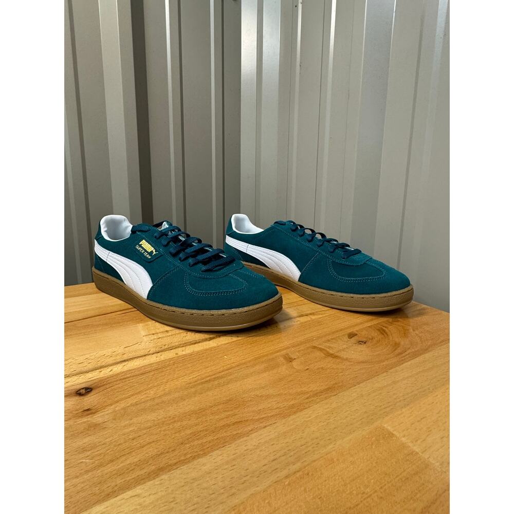 Puma Super Team SD Cold Green Teal Suede Gum Sole Mens Size 13 NIB 398528-01